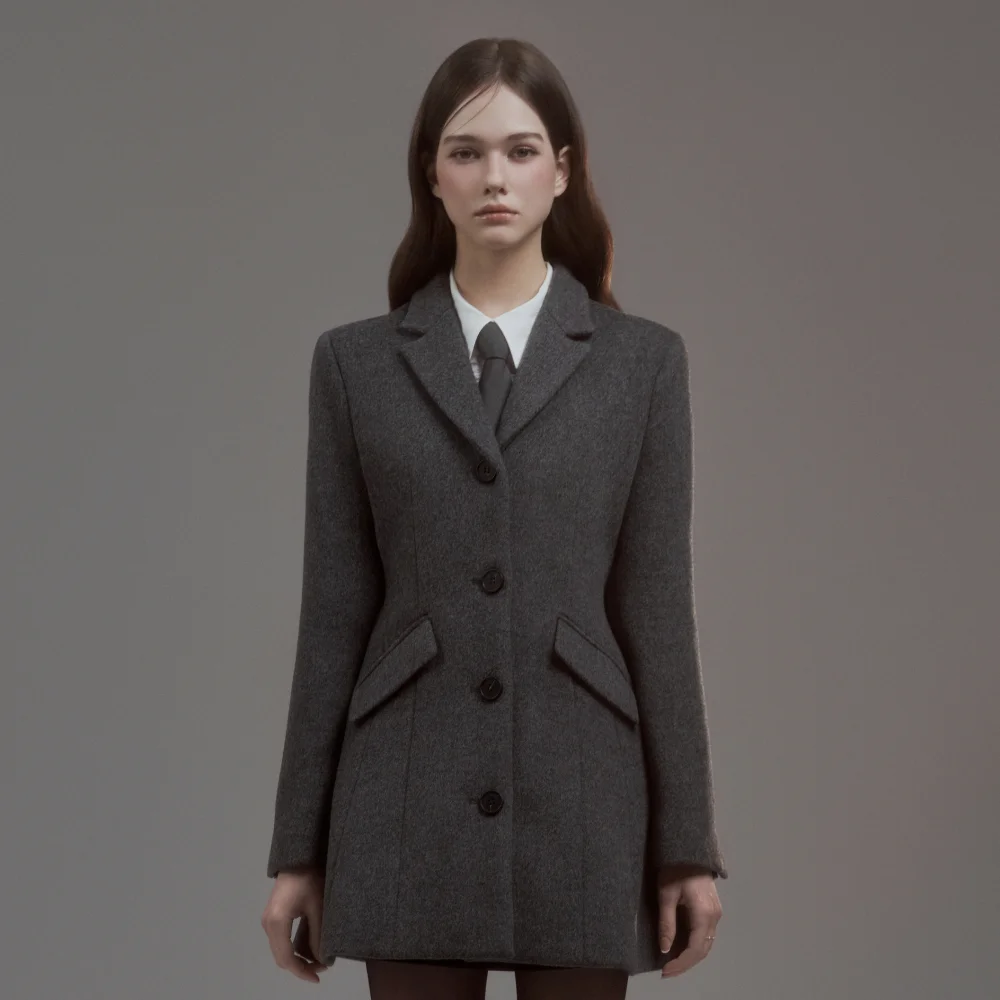 Emma String Coat - Grey