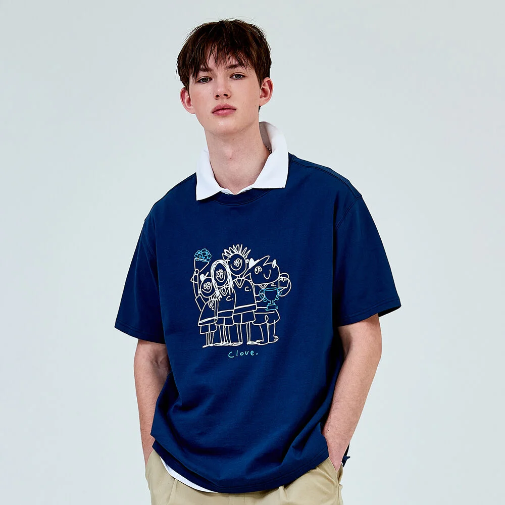 Crew Graphic T-shirt (Navy)