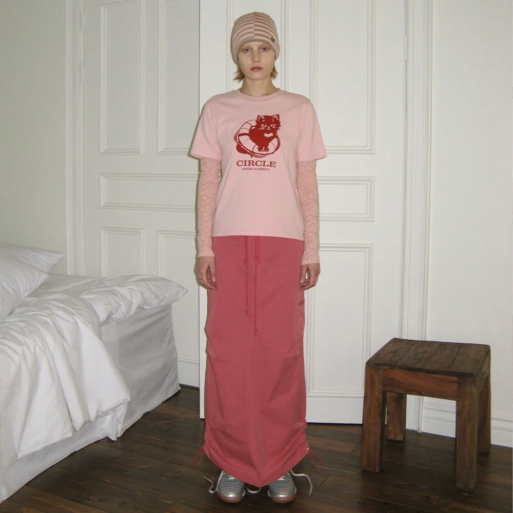 Work Wear Long Skirt (Pink)