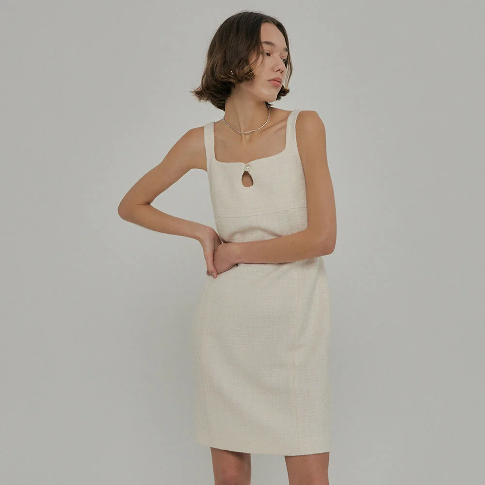 Jane tweed dress Ivory
