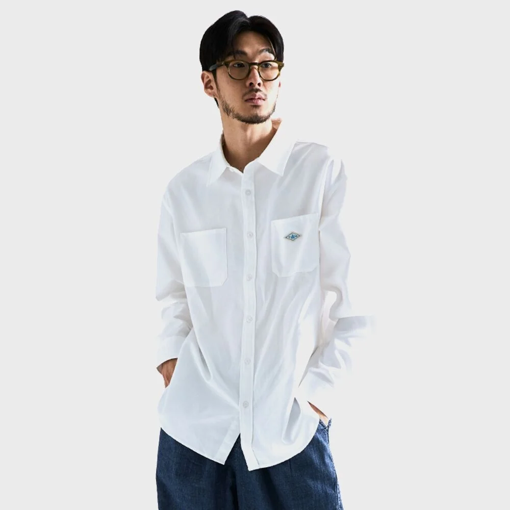 1754 CROWN OVERFIT OXFORD REGULAR COLLAR SHIRTS 白色