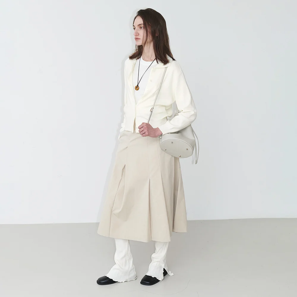 Unbalance Pleated Skirt SW5SS133_2color