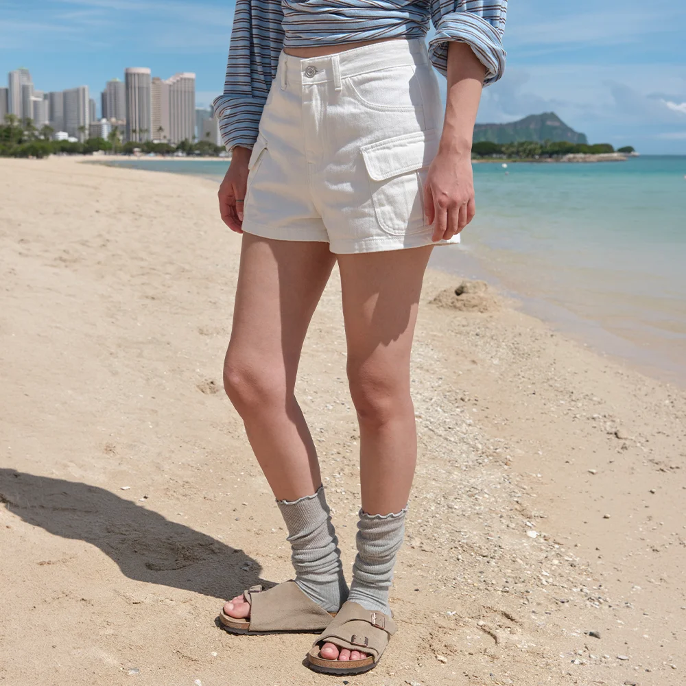 Bask Washed Cargo Shorts - Ivory