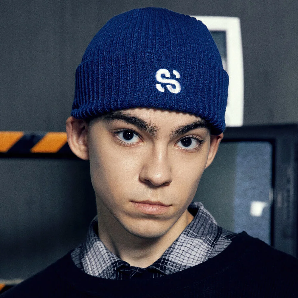 SS LOGO BLUE BEANIE