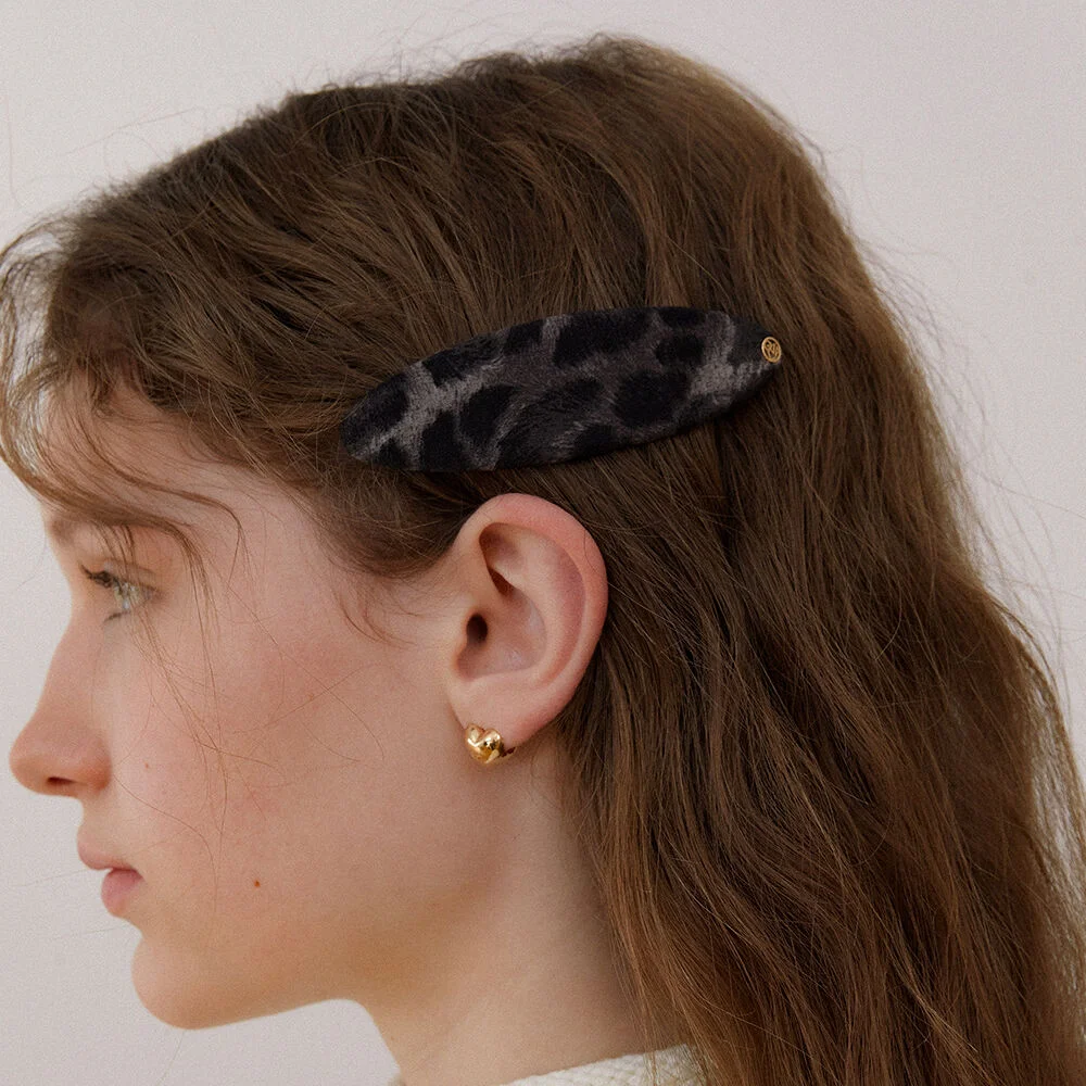 classique leopard hair pin_bold oval_2color HP032