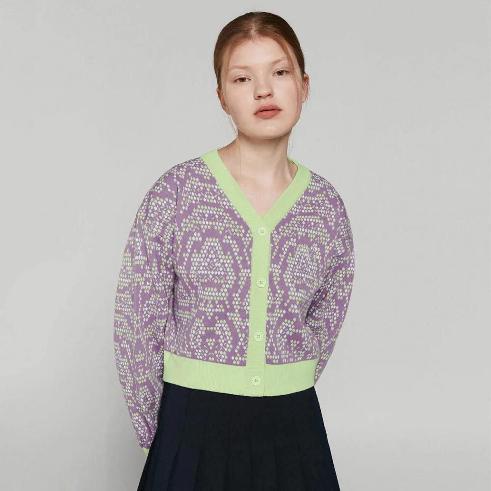 PYTHON PATTERN KNIT CARDIGAN