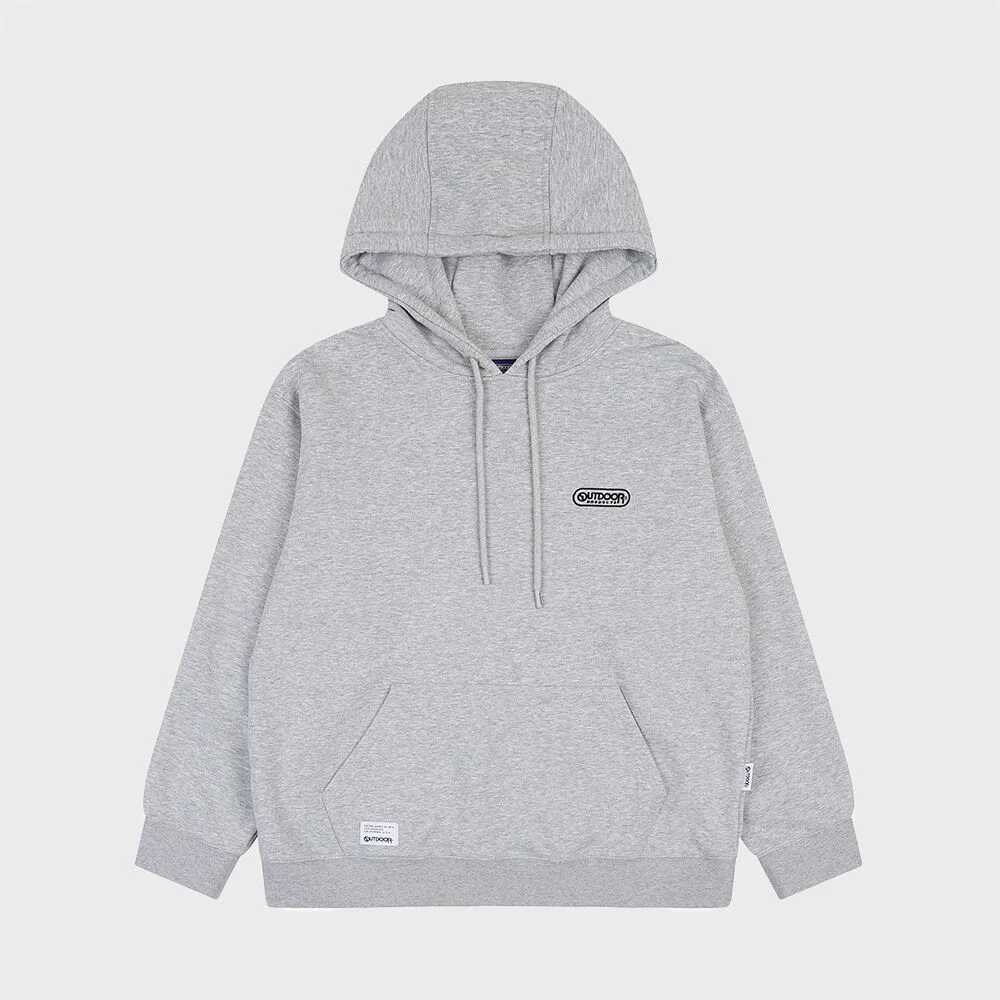 BASIC EMBROIDERY HOODIE (MELANGE)