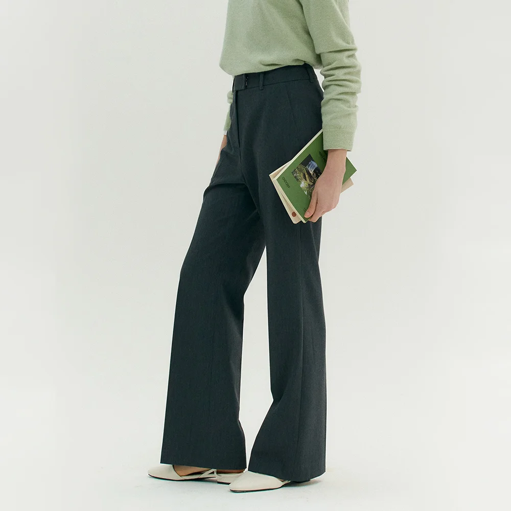 SEMI WIDE BOOTSCUT PANTS (dust gray)