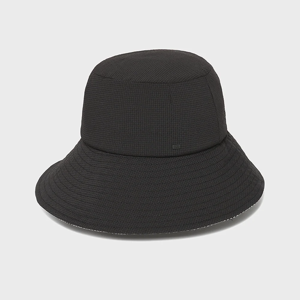 Seersucker WOVEN HAT W_Black_KWS25C62Z1