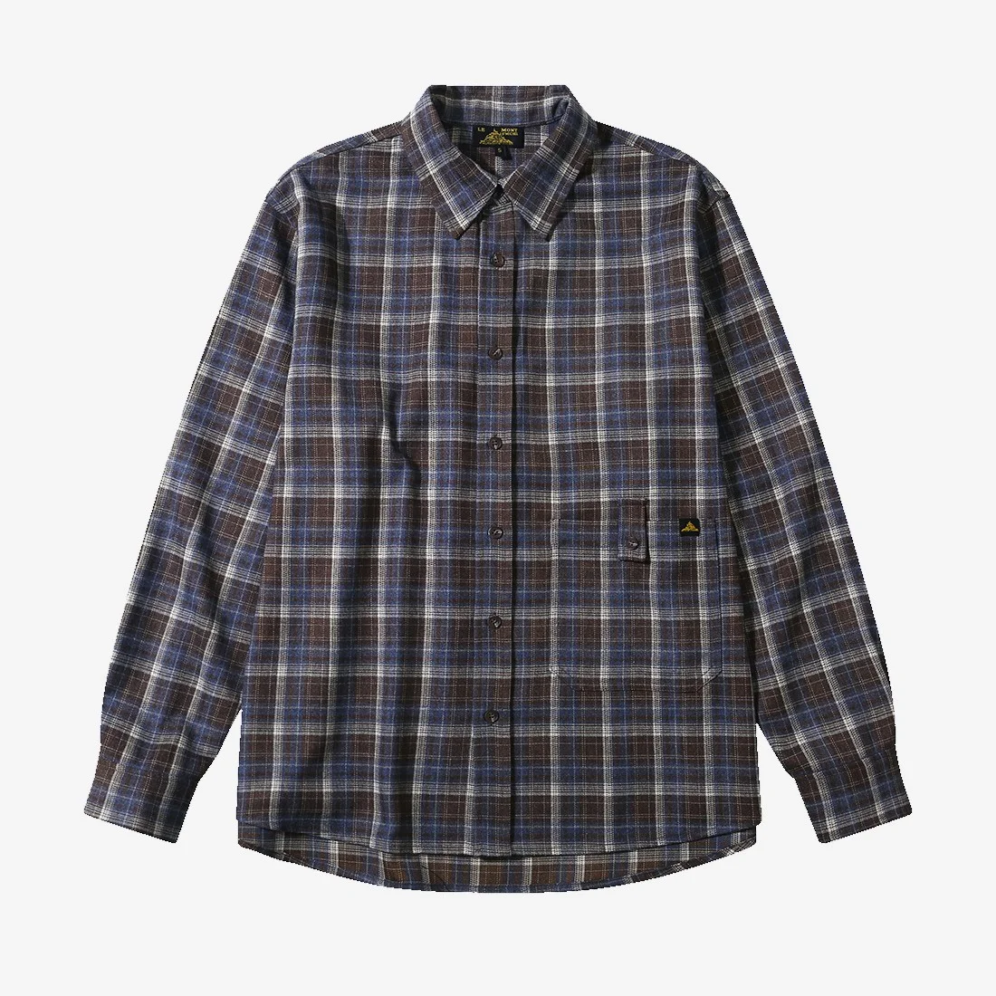 Smooth flannel Check shirts_brown