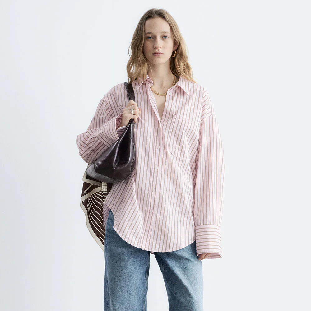 純棉 襯衫 (Pink/Red Stripes)