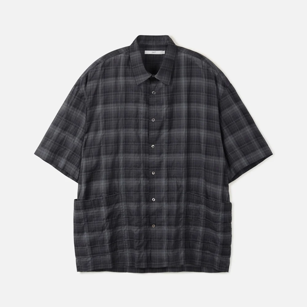 CREASE CHECK SHIRTS DARK NAVY (247)