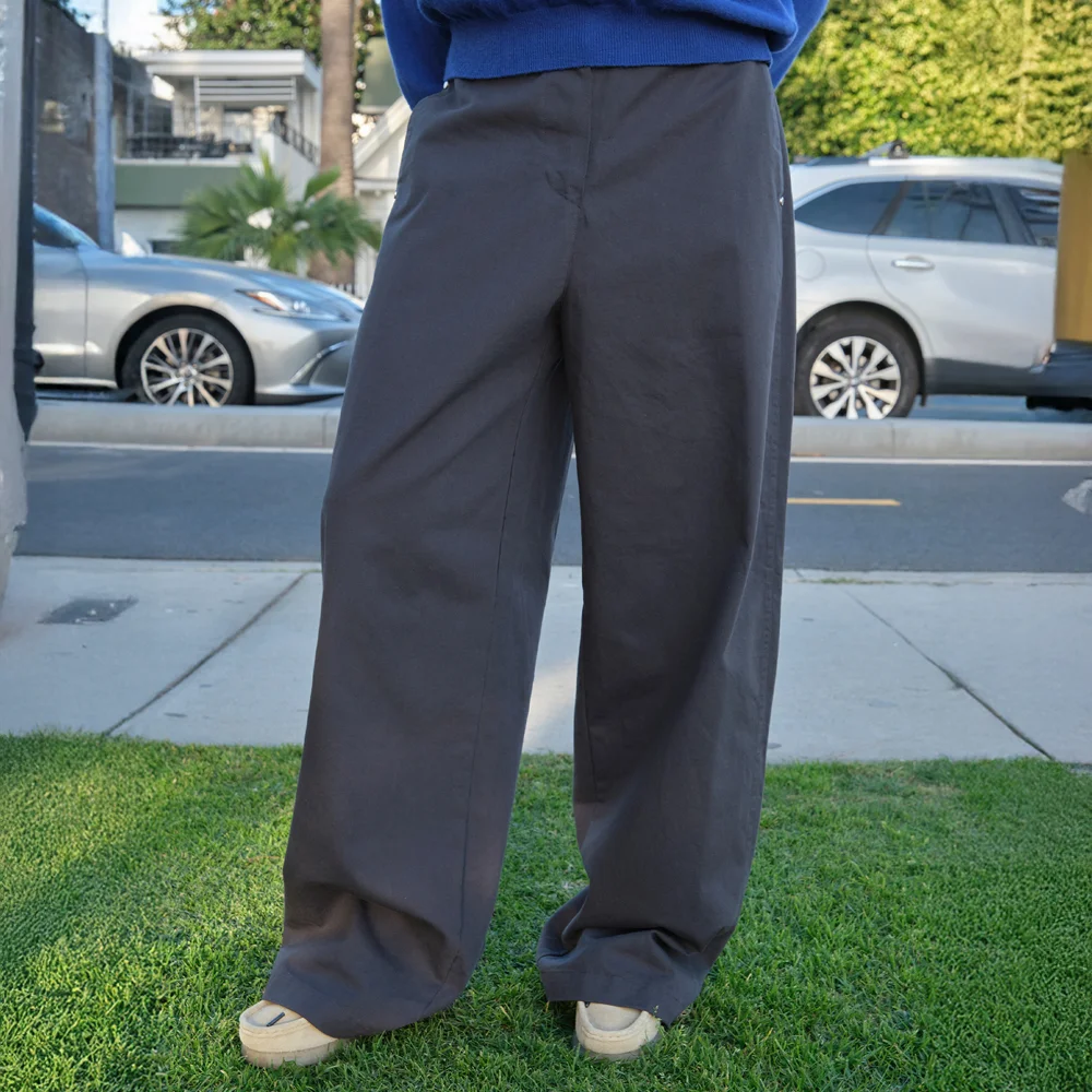 Bess Cotton Pants - Charcoal
