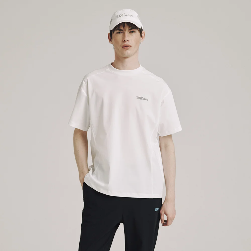 經編布 寬鬆版型 T恤_WM32077513WHT
