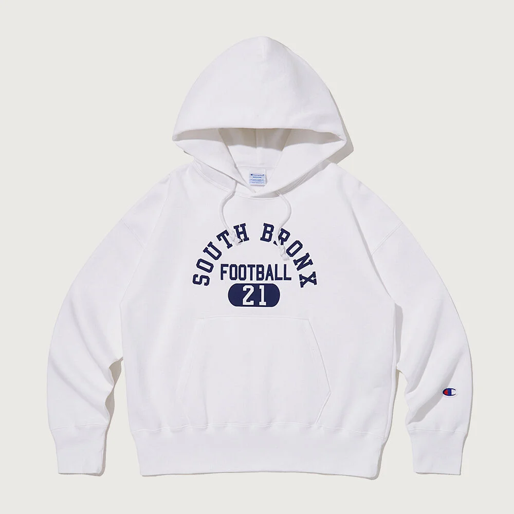 女裝 CVC Terry Fleece 字母印花 連帽衫 衛衣 White