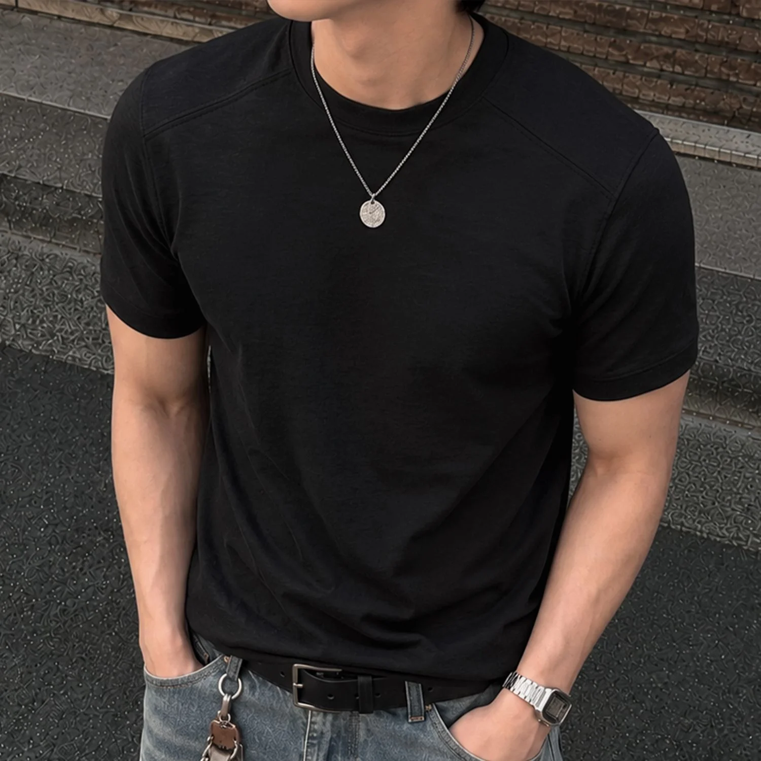 日常 常規 短版 Muscle T恤-3Color