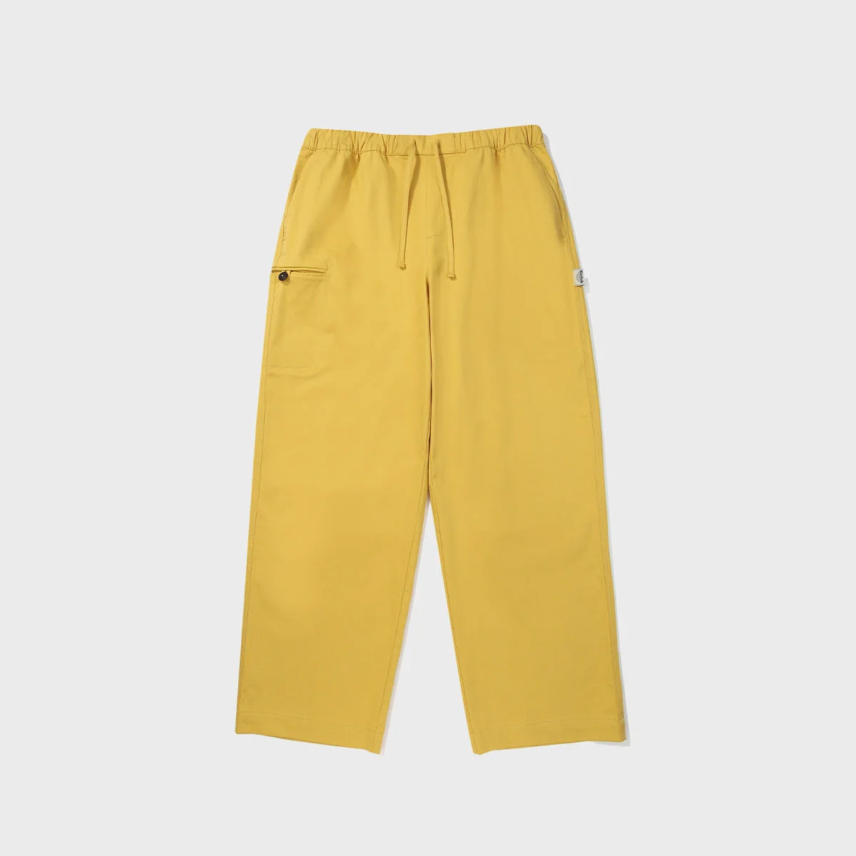 純棉 寬版 直筒 輕鬆 褲子 YELLOW