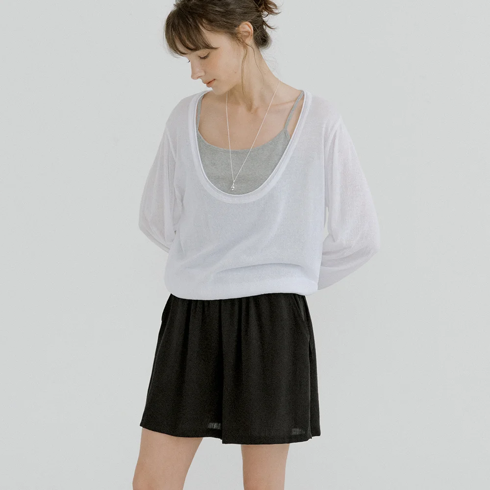 deep u-neck knit (ivory) orc 6067