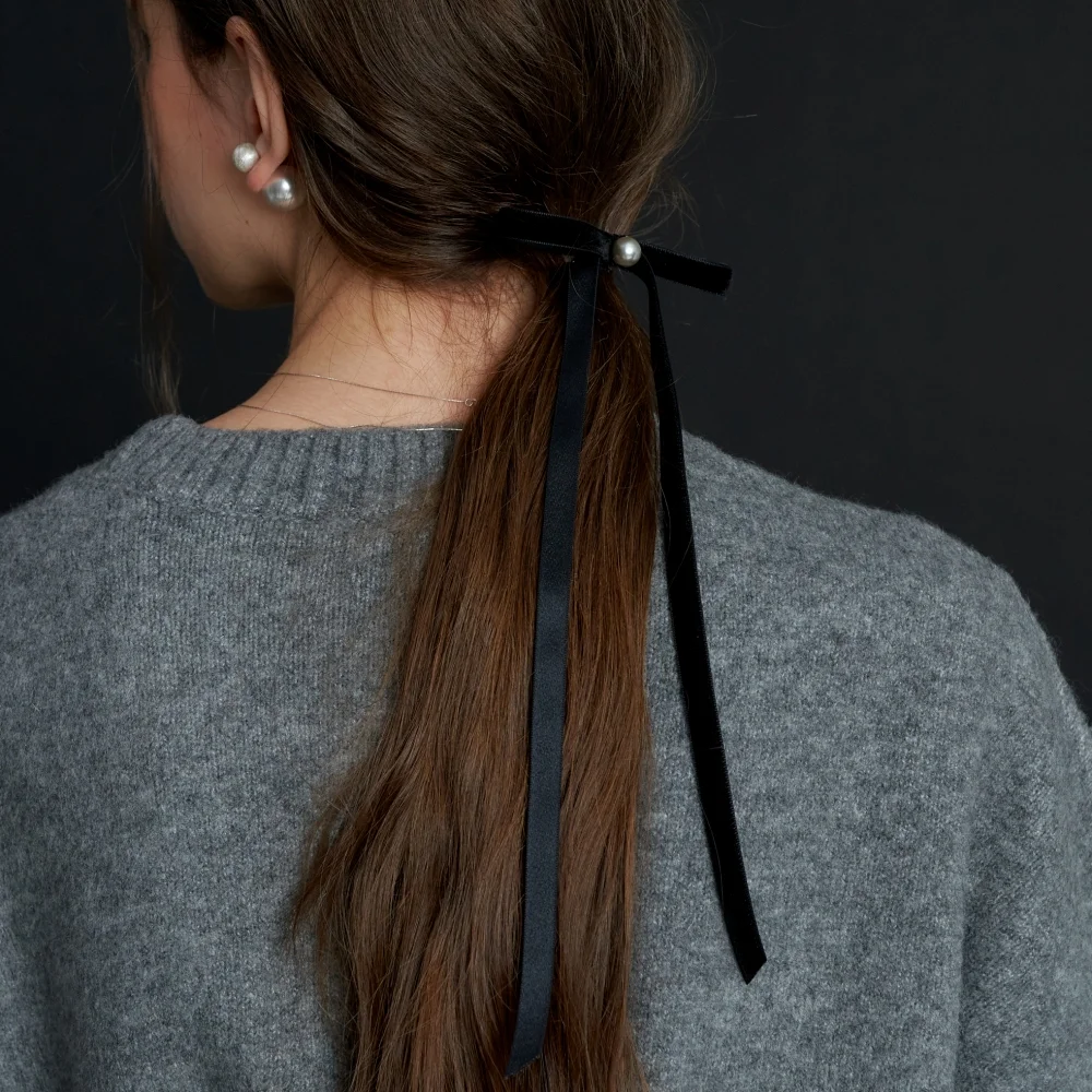 Classic Velvet Ribbon Hair Pin M (L233MHA070)