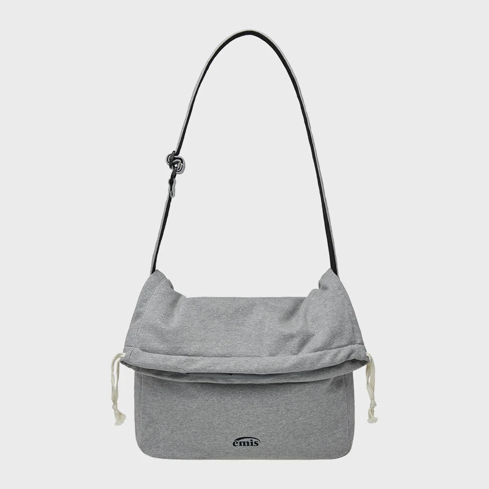 JERSEY FOLDING CROSSBODY BAG-GRAY