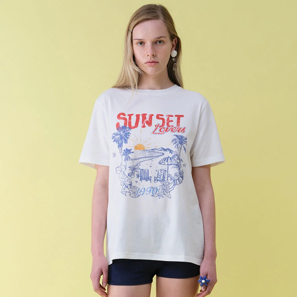 Sunset Lovers Graphic T-shirts VW6ME436_2color