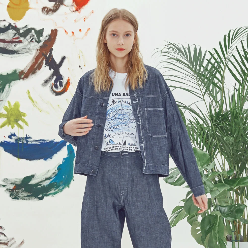 20's Chambray lettered jacket