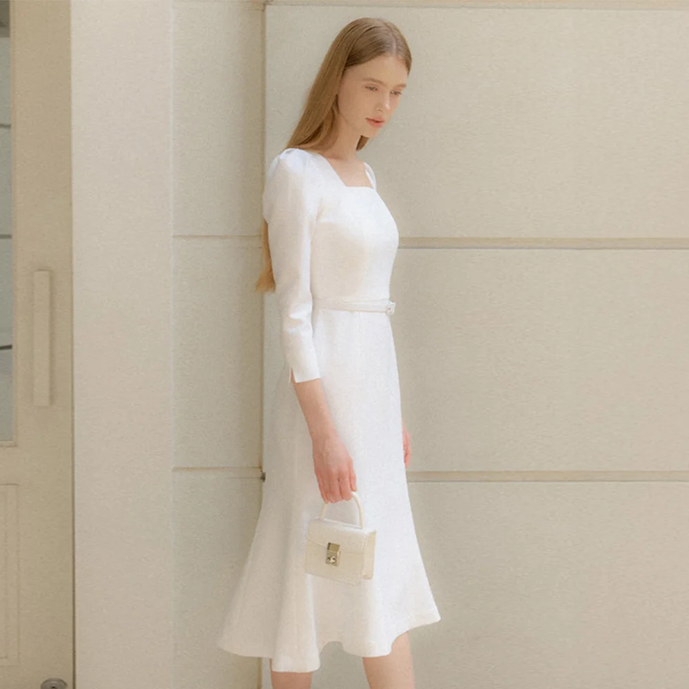 Square-neck Mermaid Dress / Ivory(2color)