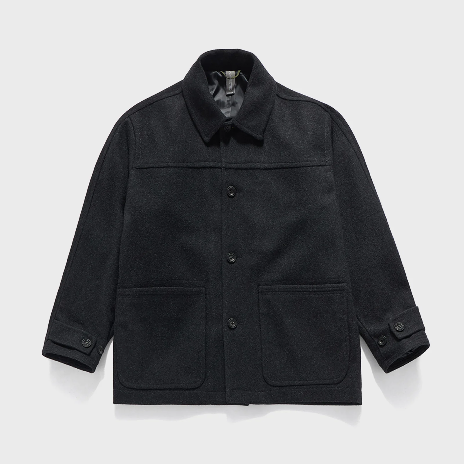 WOOL HALF COAT / CHARCOAL MELANGE
