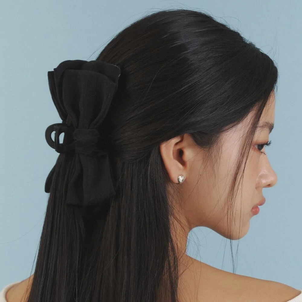 Love Ribbon Hair Clip_BK