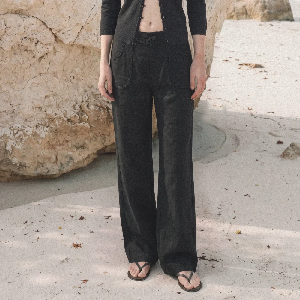 NOIR LINEN PANTS (BLACK)