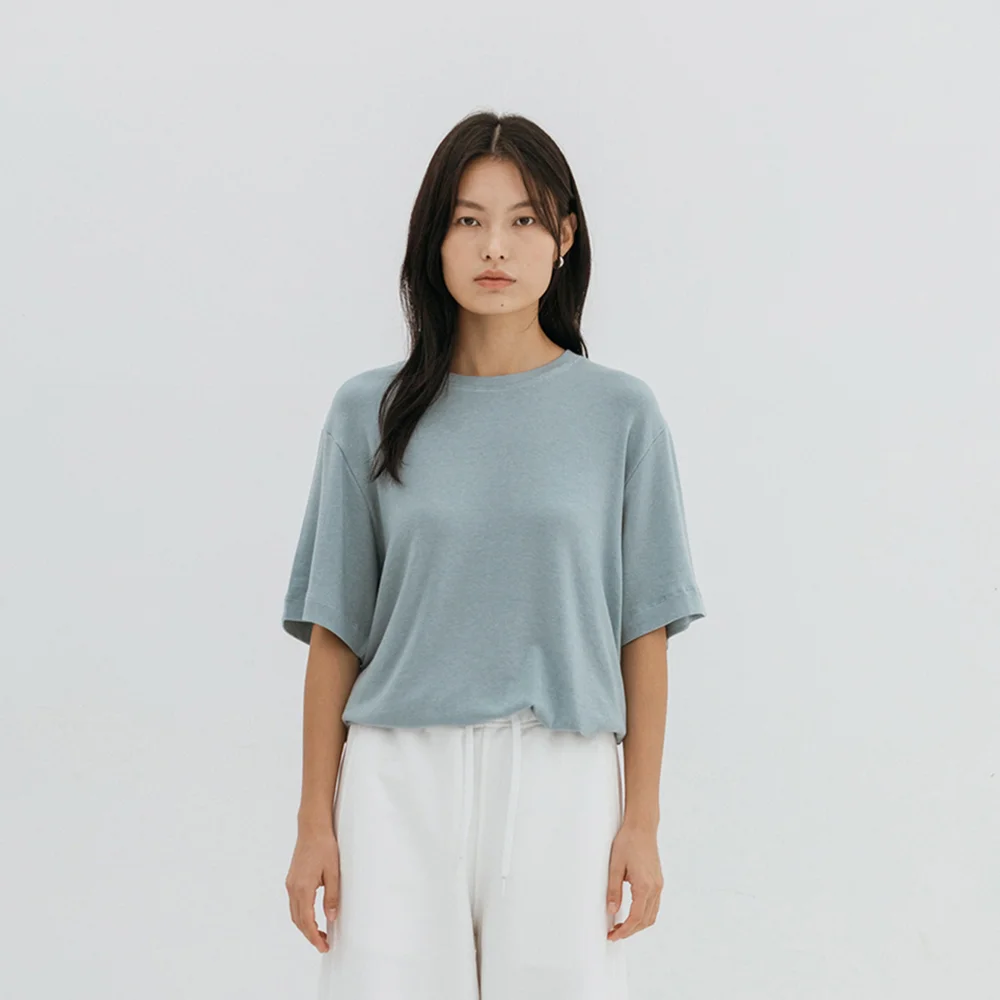 Wool Oversized Top(Dusty Blue)