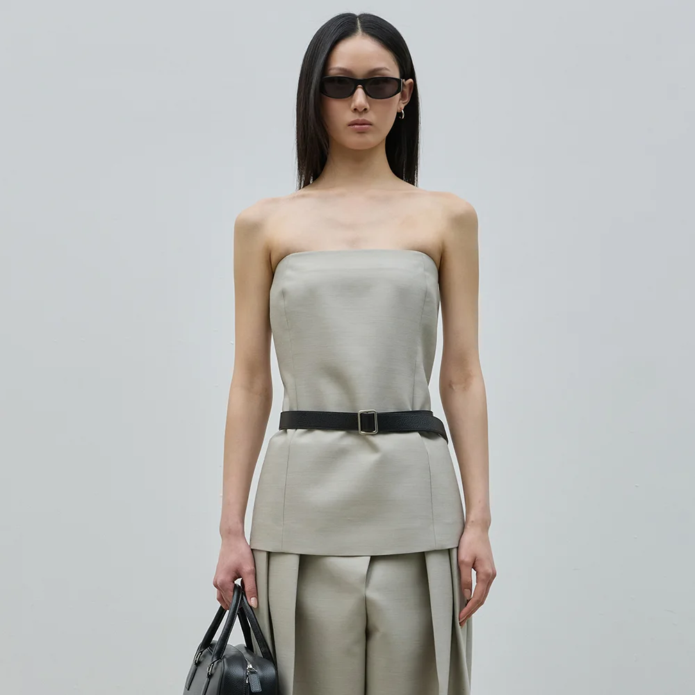MILIE WOOL SILK TUBE TOP