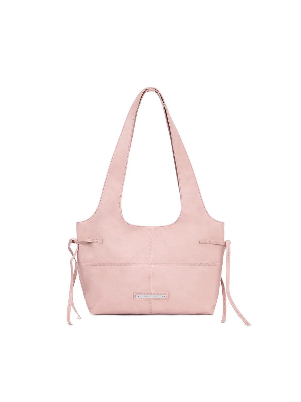 SIDE STRING LEATHER SHOULDER BAG IN PINK