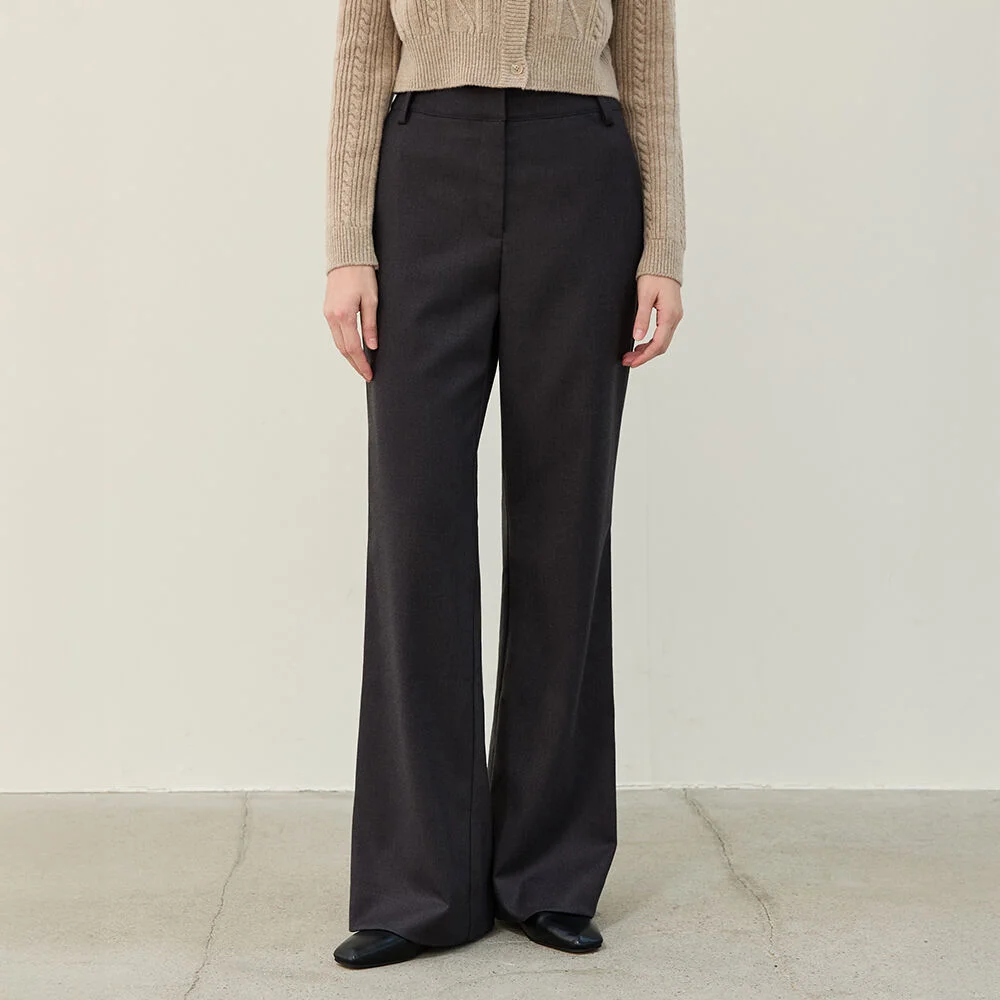W1109 BOOT CUT SLACKS(2COLORS)