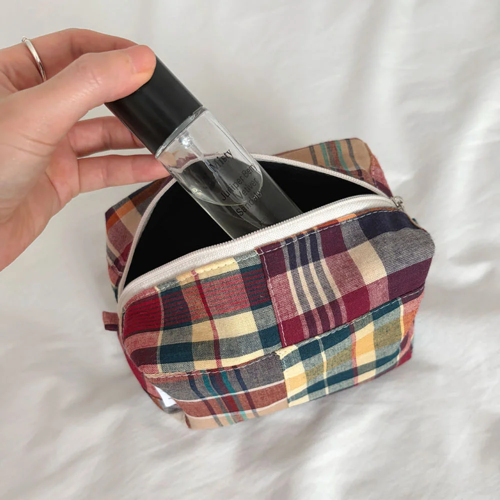 Patchwork Cube Pouch / Brown Cube 化妝袋