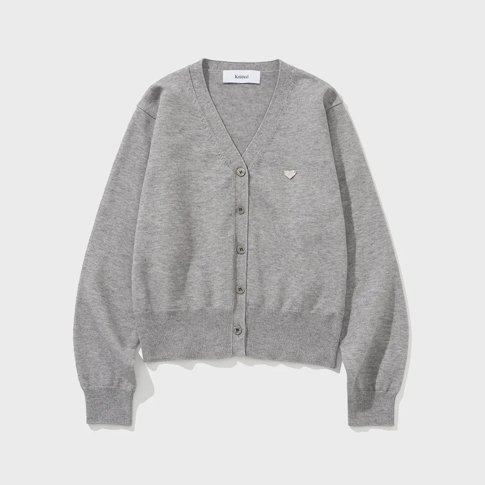 (W) 基本款 必備款 可水洗 V領 開襟外套 GREY