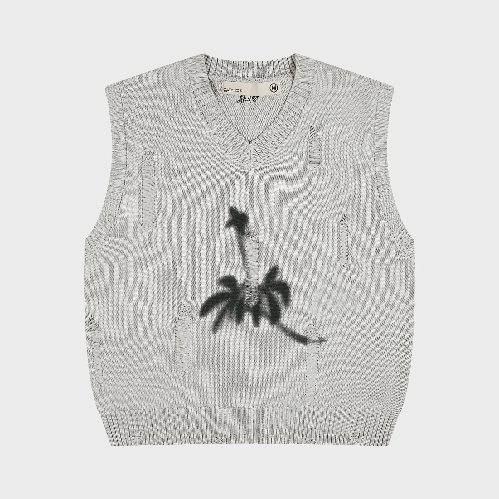 GNT056 磨損 暗影 圖案 針織衫 (BEIGE)