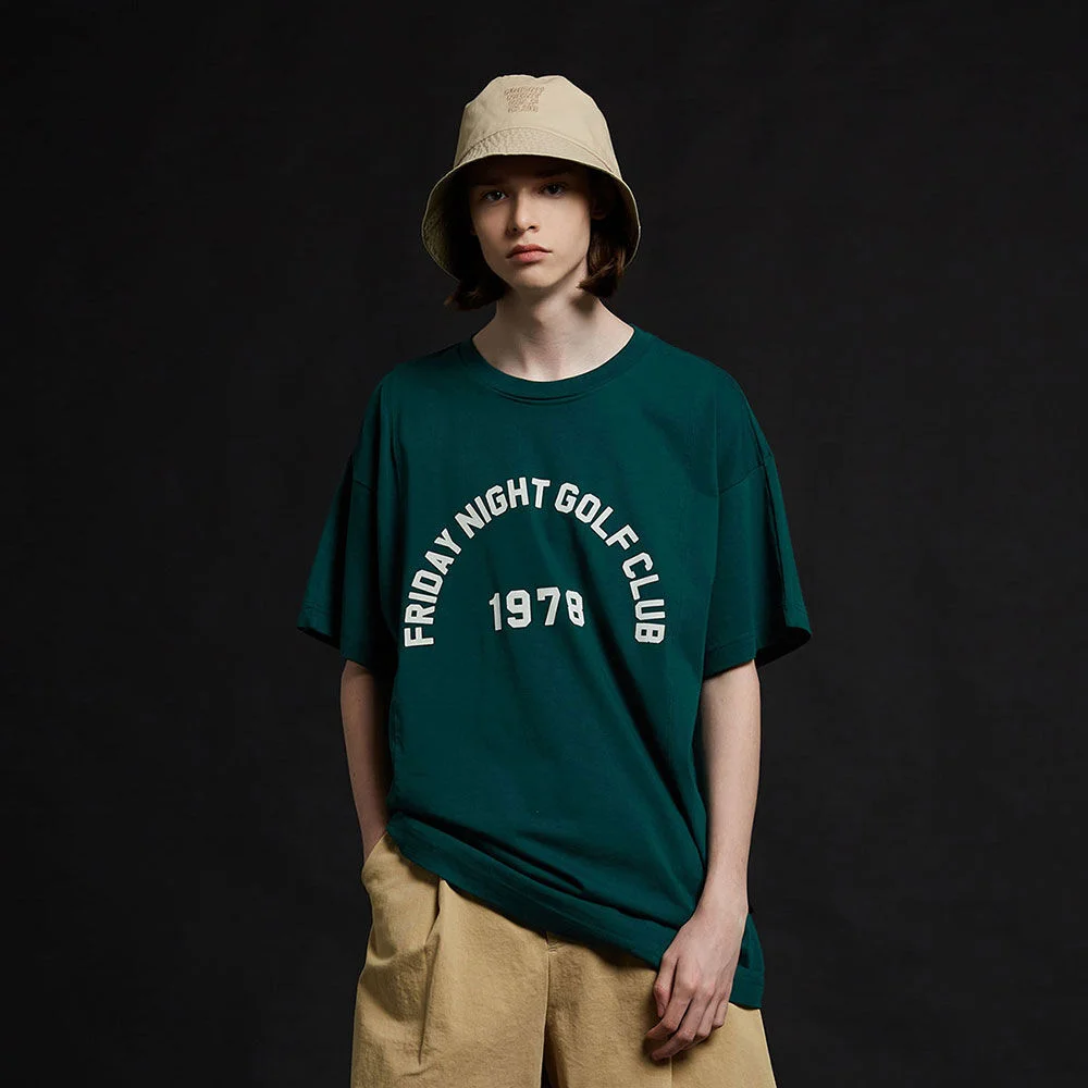 ARCH LOGO FLOCKING SHORT SLEEVE TEE_MEN(GREEN)