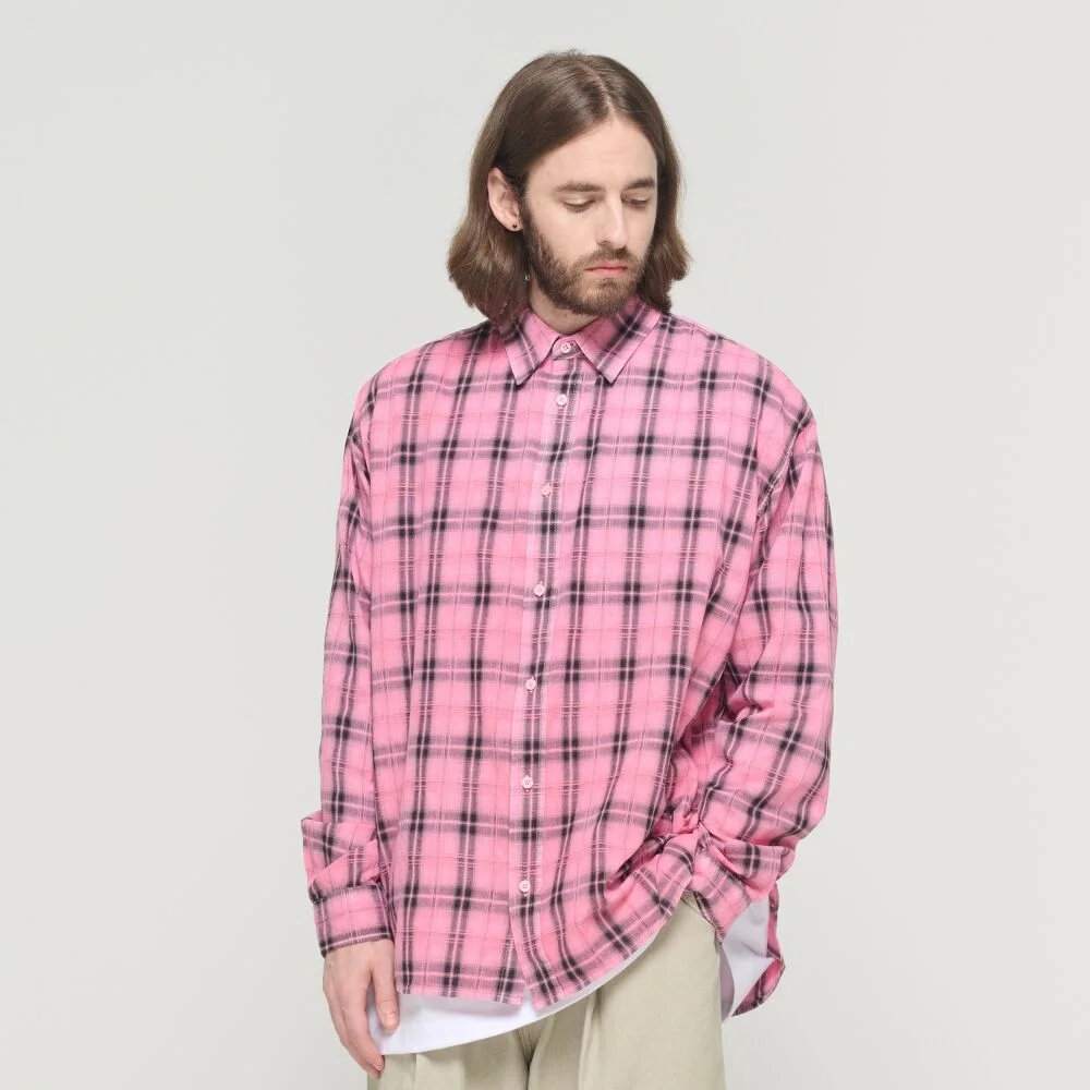 PIGMENT SEMI-CHECK SHIRT (PINK)