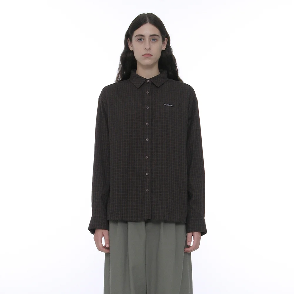 PWC CLASSIC BUTTON-UP CHECK SHIRT_BROWN
