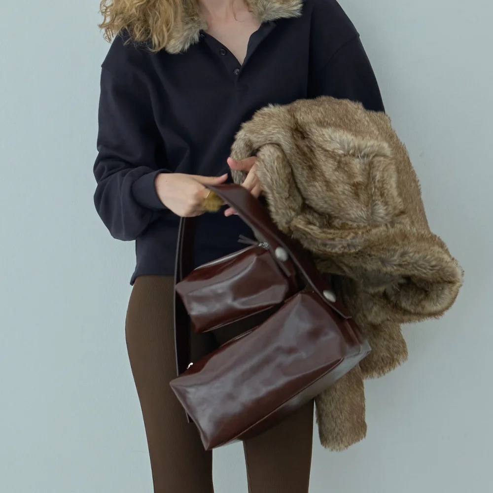Bold Studed Bag Mini / Brown