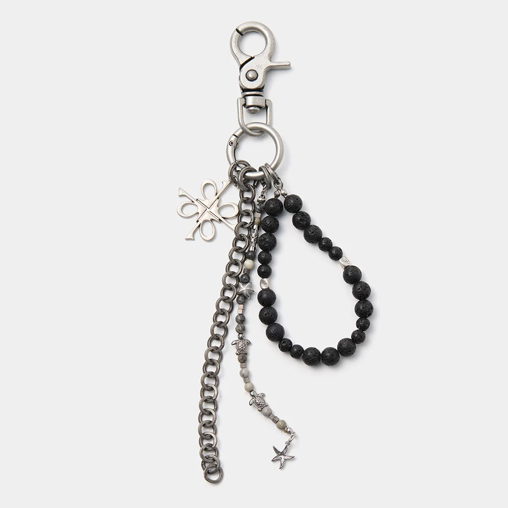 Vintage Obsidian Keyring