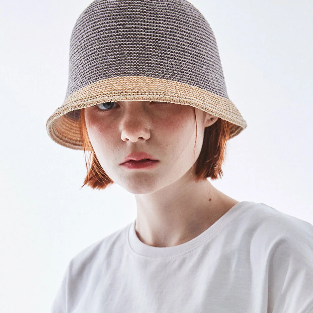 BRISBANE GRAY/BEIGE BUCKET HAT