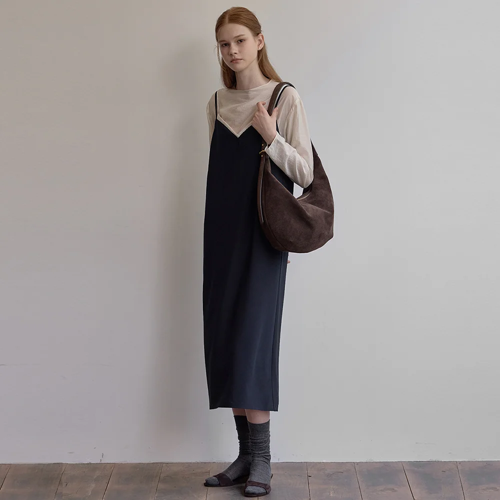 Combination layered dress - Navy
