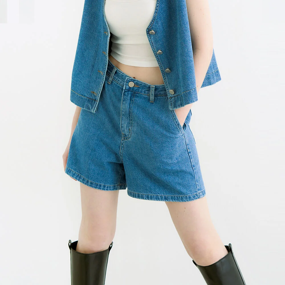 kling denim short pants - blue