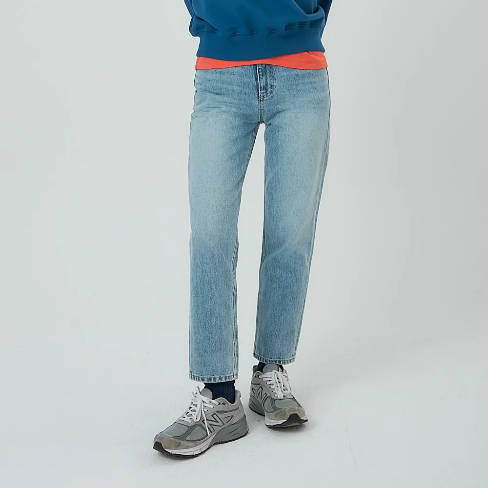 Cropped Jeans - Mid Blue