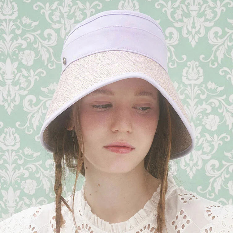 Deauville Straw Sun Visor Hat - Lavender