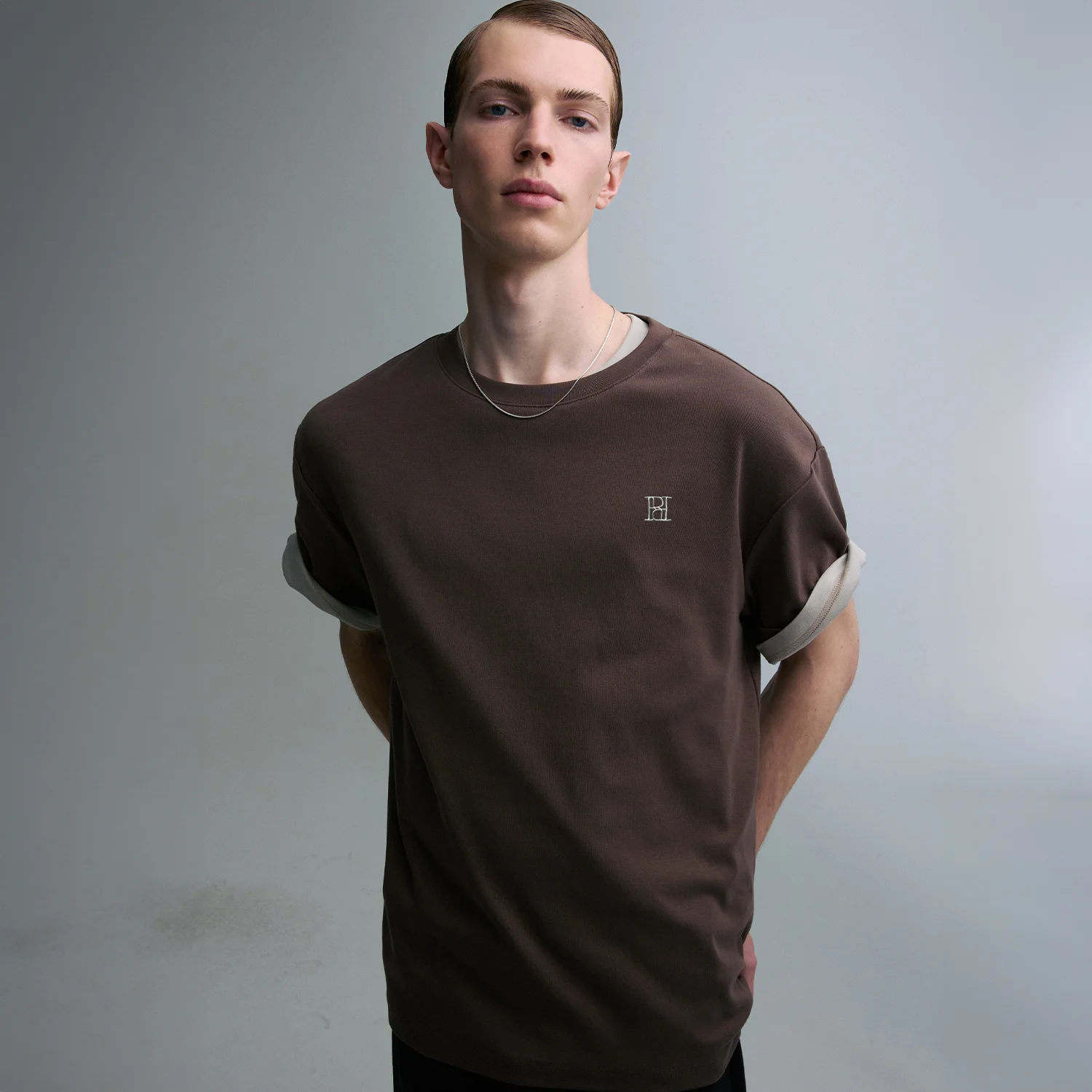 LOGO EMBROIDERED T-SHIRT COCOA BROWN