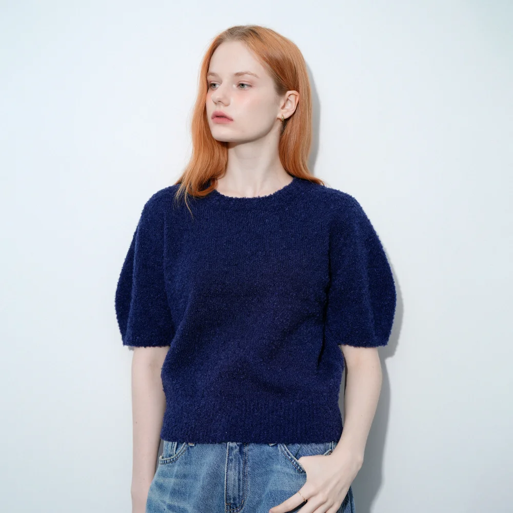 Loop Round Half Knit (Navy)