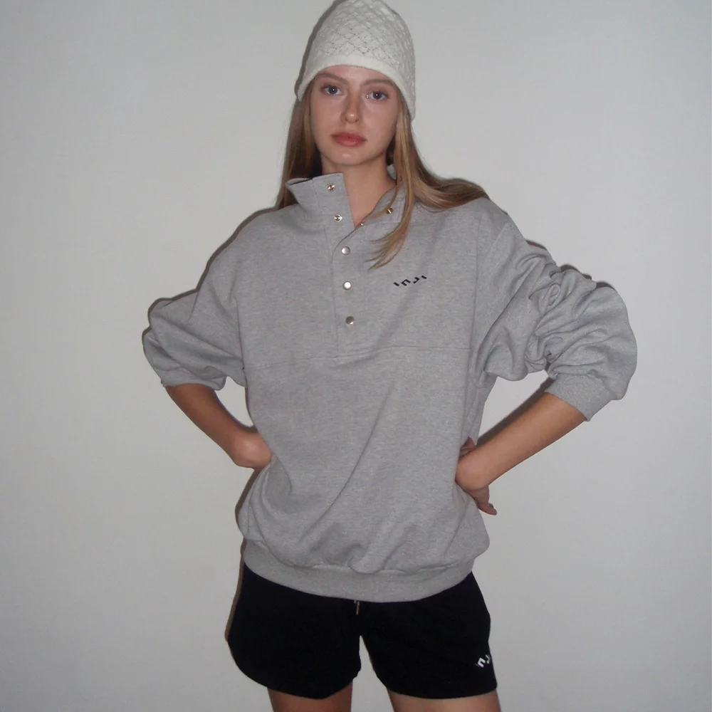 Snap Pullover Sweatshirt 灰色